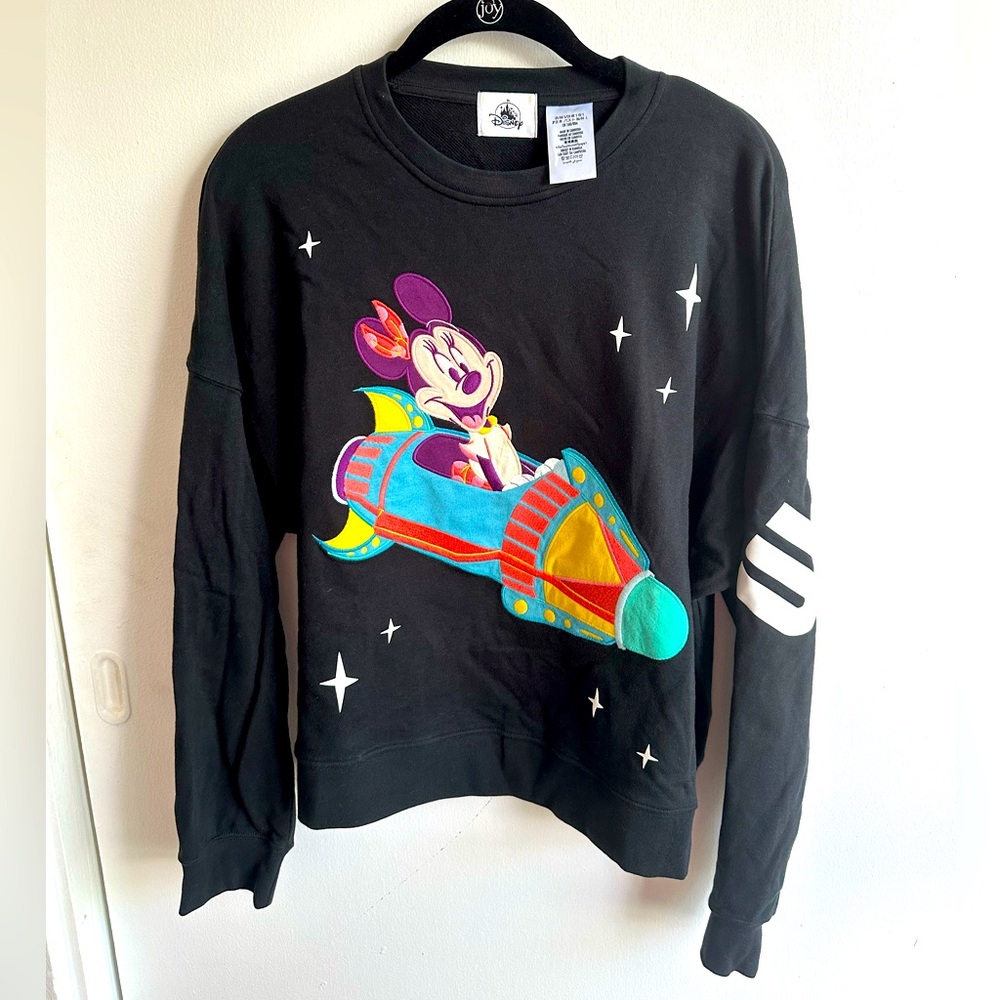 Walt Disney World Space Mountain Minnie Mouse Crew Neck Sweatshirt